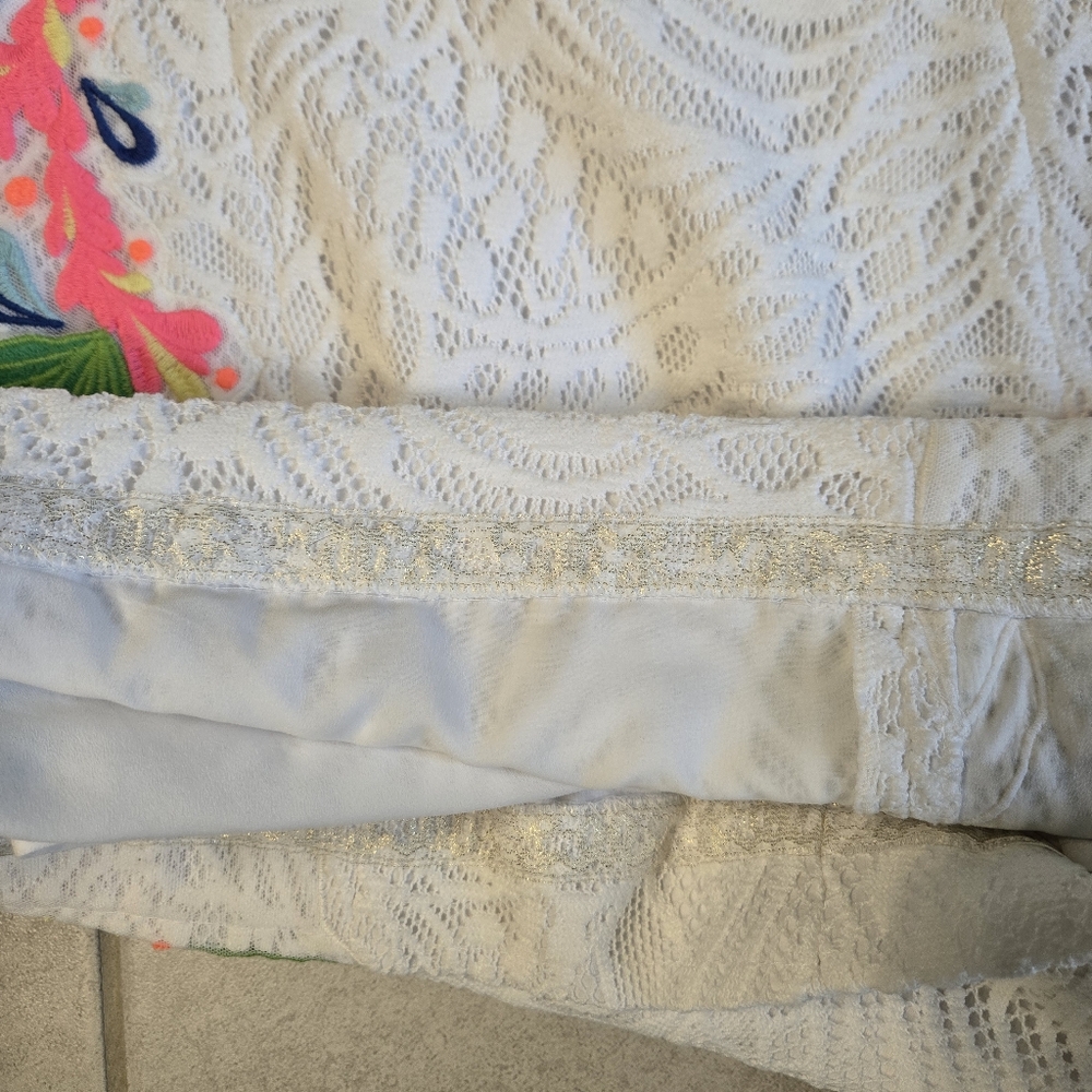 Lilly Pulitzer Resort White Pearl Shift Mini Tropical Fruit Lace Dress - Picture 7 of 11
